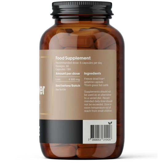 DENSE Beef Liver - 180 kapsler – Ren lever, ingenting annet