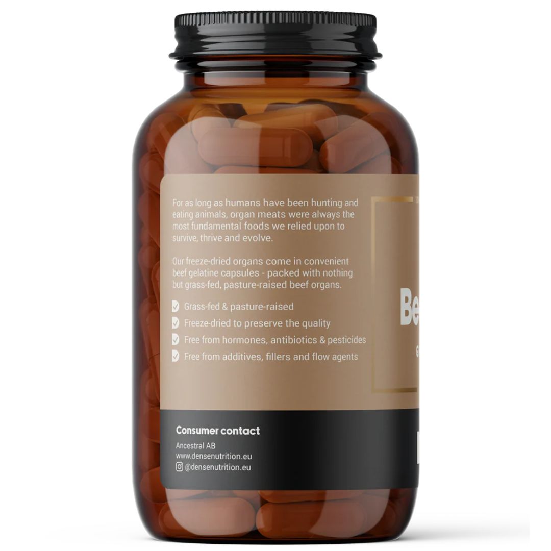 DENSE Beef Liver - 180 kapsler – Ren lever, ingenting annet