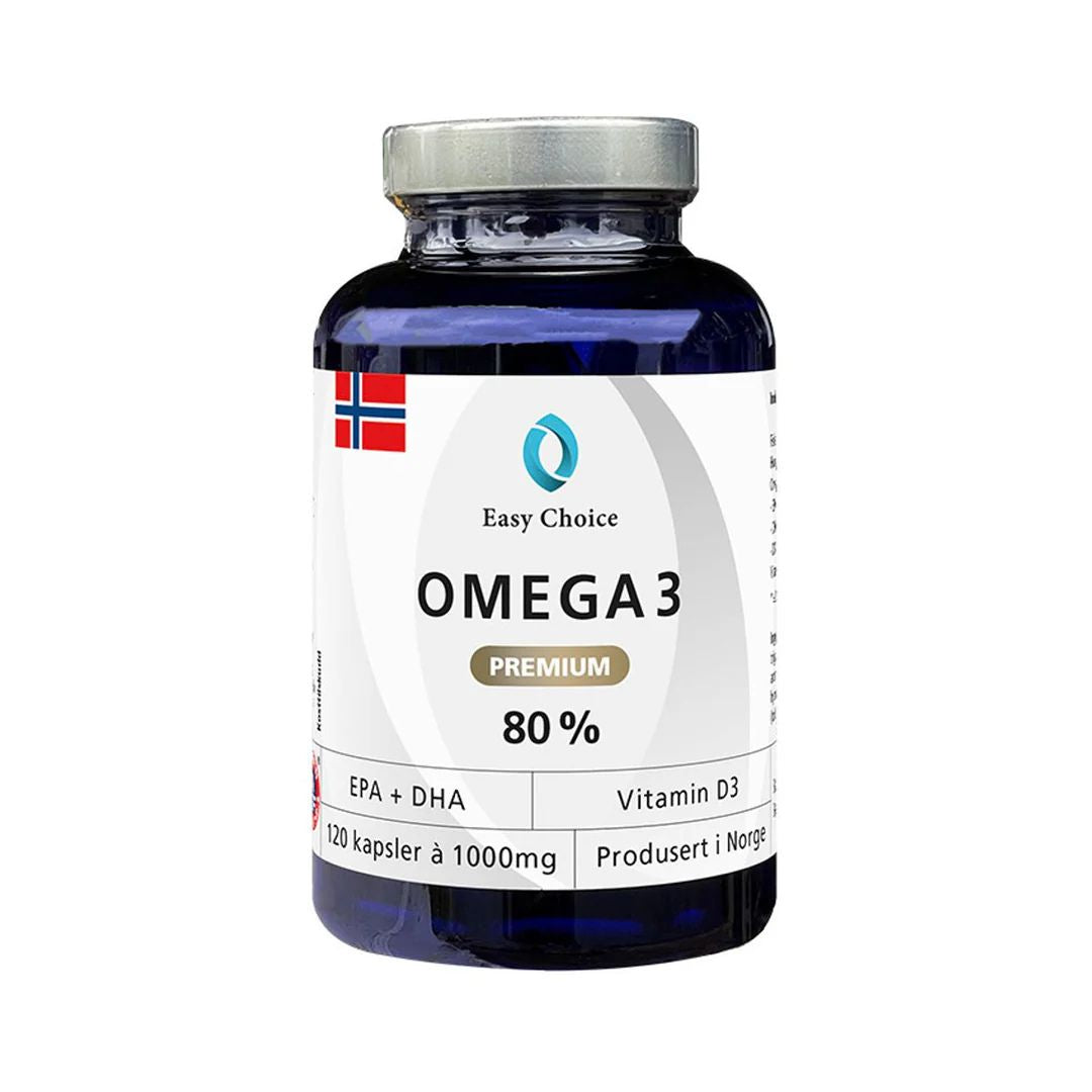 Easy Choice Omega-3 Premium 80% kapsler - produktboks
