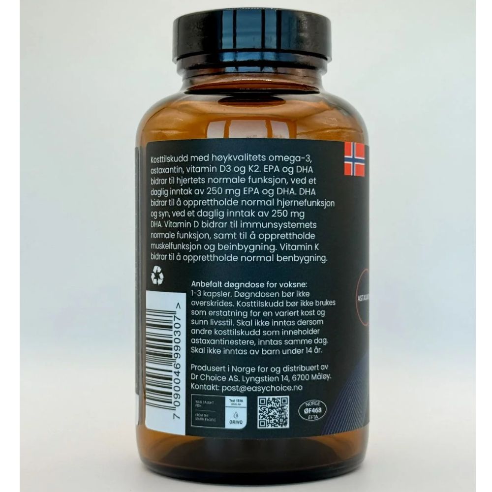 Easy choice premium + antaxantin 120 kapsler info på boksen