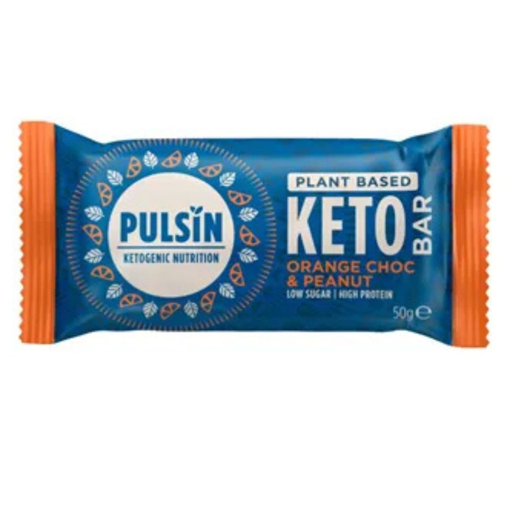 Pulsin Choc Orange & Peanut Bar – proteinbar med sjokolade, appelsin og peanøtter, 50 g
