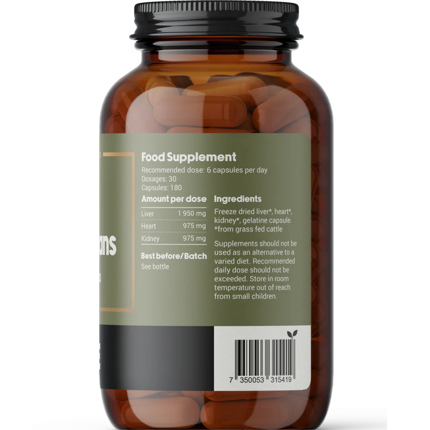 DENSE Beef Organs - 180 kapsler